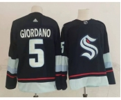 Men's Seattle Kraken #5 Mark Giordano Navy Blue Adidas Stitched NHL Jersey