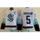 Men's Seattle Kraken #5 Mark Giordano White Authentic Jersey