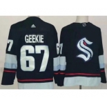 Men's Seattle Kraken #67 Morgan Geekie Navy Authentic Jersey