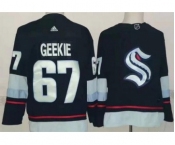 Men's Seattle Kraken #67 Morgan Geekie Navy Authentic Jersey