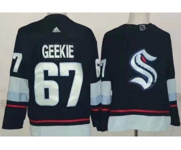 Men's Seattle Kraken #67 Morgan Geekie Navy Authentic Jersey