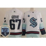 Men's Seattle Kraken #67 Morgan Geekie White 2021-22 Season Inaugural Authentic Jersey