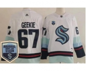 Men's Seattle Kraken #67 Morgan Geekie White 2021-22 Season Inaugural Authentic Jersey