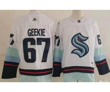 Men's Seattle Kraken #67 Morgan Geekie White Authentic Jersey