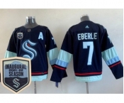 Men's Seattle Kraken #7 Jordan Eberle Navy 2021-22 Season Inaugural Authentic Jersey