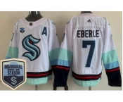 Men's Seattle Kraken #7 Jordan Eberle White 2021-22 Season Inaugural Authentic Jersey