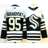 Men's Seattle Kraken #95 Andre Burakovsky Blue 2022 Reverse Retro Stitched Jersey