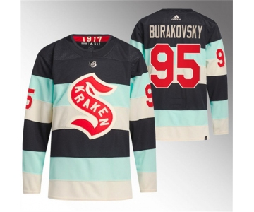 Men's Seattle Kraken #95 Andre Burakovsky Deep Sea Blue 2024 Winter Classic Primegreen Stitched Jersey