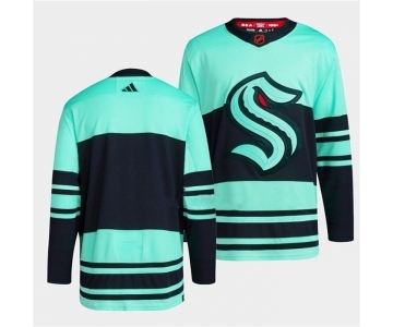 Men's Seattle Kraken Blank Ice Blue 2022-23 Reverse Retro Stitched Jersey