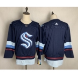 Men's Seattle Kraken Blank Navy Blue Stitched Adidas NHL Jersey