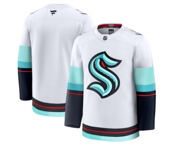 Men's Seattle Kraken Blank White 2024-25 Away Stitched Hockey Jersey