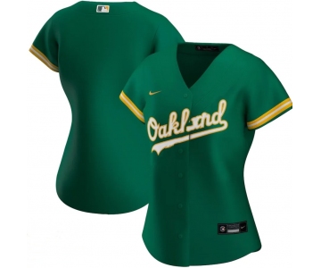 Nike Women Oakland Athletics Blank Green Alternate Stitched Cool Base Baseball Jersey