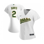 Women's Oakland Athletics #2 Khris Davis Home 2020 Baseball Player Jersey White