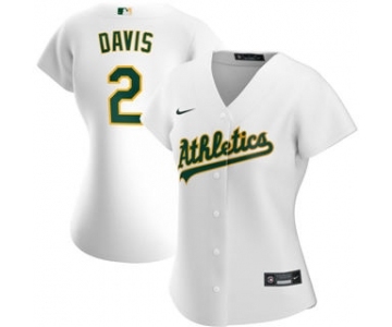 Women's Oakland Athletics #2 Khris Davis Home 2020 Baseball Player Jersey White