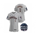 Men's Houston Astros #1 Carlos Correa 2021 Gray World Series Flex Base Stitched Baseball Jersey