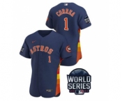 Men's Houston Astros #1 Carlos Correa 2021 Navy World Series Flex Base Stitched Baseball Jersey