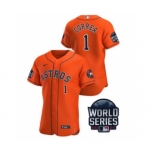 Men's Houston Astros #1 Carlos Correa 2021 Orange World Series Flex Base Stitched Baseball Jersey