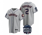 Men's Houston Astros #2 Alex Bregman 2021 Gray World Series Cool Base Stitched Baseball Jersey