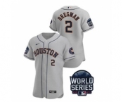 Men's Houston Astros #2 Alex Bregman 2021 Gray World Series Flex Base Stitched Baseball Jersey