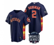 Men's Houston Astros #2 Alex Bregman 2021 Navy World Series Cool Base Stitched Baseball Jersey