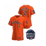 Men's Houston Astros #2 Alex Bregman 2021 Orange World Series Flex Base Stitched Baseball Jersey