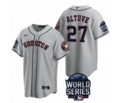 Men's Houston Astros #27 Jose Altuve 2021 Gray World Series Cool Base Stitched Baseball Jersey