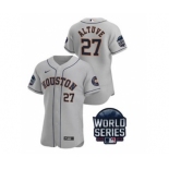 Men's Houston Astros #27 Jose Altuve 2021 Gray World Series Flex Base Stitched Baseball Jersey