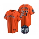 Men's Houston Astros #27 Jose Altuve 2021 Orange World Series Cool Base Stitched Baseball Jersey