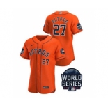 Men's Houston Astros #27 Jose Altuve 2021 Orange World Series Flex Base Stitched Baseball Jersey