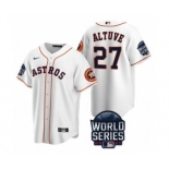 Men's Houston Astros #27 Jose Altuve 2021 White World Series Cool Base Stitched Baseball Jersey