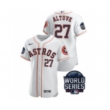 Men's Houston Astros #27 Jose Altuve 2021 White World Series Flex Base Stitched Baseball Jersey