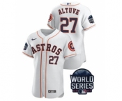 Men's Houston Astros #27 Jose Altuve 2021 White World Series Flex Base Stitched Baseball Jersey