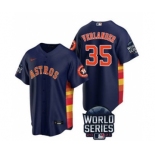 Men's Houston Astros #35 Justin Verlander 2021 Navy World Series Cool Base Stitched Baseball Jersey