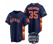 Men's Houston Astros #35 Justin Verlander 2021 Navy World Series Cool Base Stitched Baseball Jersey