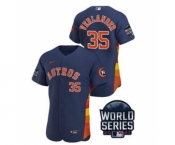 Men's Houston Astros #35 Justin Verlander 2021 Navy World Series Flex Base Stitched Baseball Jersey