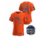 Men's Houston Astros #35 Justin Verlander 2021 Orange World Series Flex Base Stitched Baseball Jersey