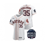 Men's Houston Astros #35 Justin Verlander 2021 White World Series Flex Base Stitched Baseball Jersey