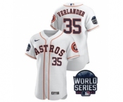 Men's Houston Astros #35 Justin Verlander 2021 White World Series Flex Base Stitched Baseball Jersey