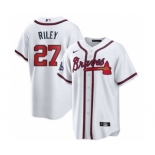 Men's Atlanta Braves #27 Austin Riley 2021 White World Series Champions Cool Base Stitched Jersey