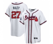 Men's Atlanta Braves #27 Austin Riley 2021 White World Series Champions Cool Base Stitched Jersey