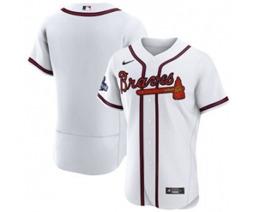 Men's Atlanta Braves Blank 2021 White World Series Champions Stitched Baseball Jersey