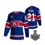 Men's Adidas Canadiens #21 Eric Staal Blue Road Authentic 2021 Stanley Cup Jersey