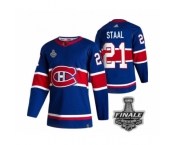 Men's Adidas Canadiens #21 Eric Staal Blue Road Authentic 2021 Stanley Cup Jersey