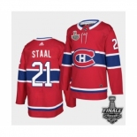 Men's Adidas Canadiens #21 Eric Staal Red Road Authentic 2021 Stanley Cup Jersey