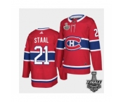 Men's Adidas Canadiens #21 Eric Staal Red Road Authentic 2021 Stanley Cup Jersey