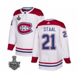 Men's Adidas Canadiens #21 Eric Staal White Road Authentic 2021 Stanley Cup Jersey