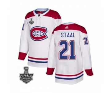 Men's Adidas Canadiens #21 Eric Staal White Road Authentic 2021 Stanley Cup Jersey