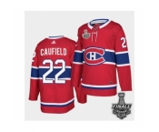 Men's Adidas Canadiens #22 Cole Caufield Red Road Authentic 2021 Stanley Cup Jersey