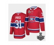 Men's Adidas Canadiens #31 Carey Price Red Road Authentic 2021 Stanley Cup Jersey