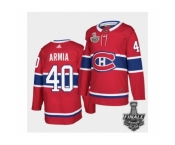 Men's Adidas Canadiens #40 Joel Armia Red Road Authentic 2021 Stanley Cup Jersey